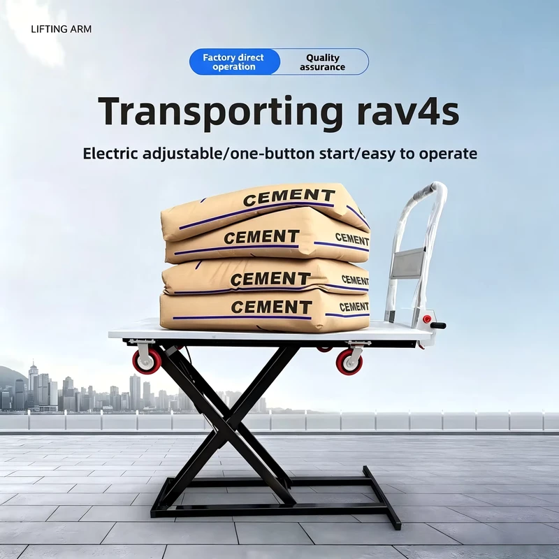 Electric Scissor Lift Pallet Truck 300kg Portable Four Wheel Hydraulic Loading Unloading Platform 1 Year Warranty for Warehouse