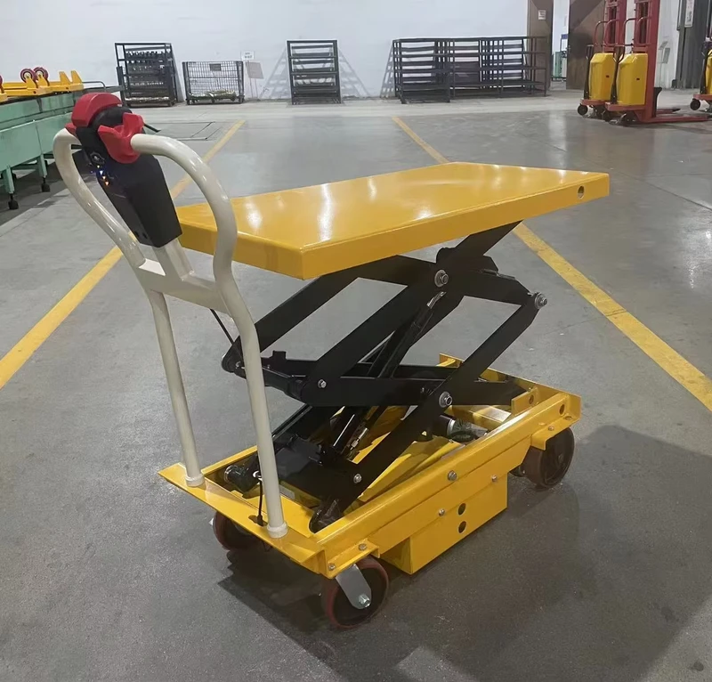 Electric Scissors Lift for Mobile Work Foldable Lifting Table with Infrared Rays 500kg Warehouse Hand Trolley