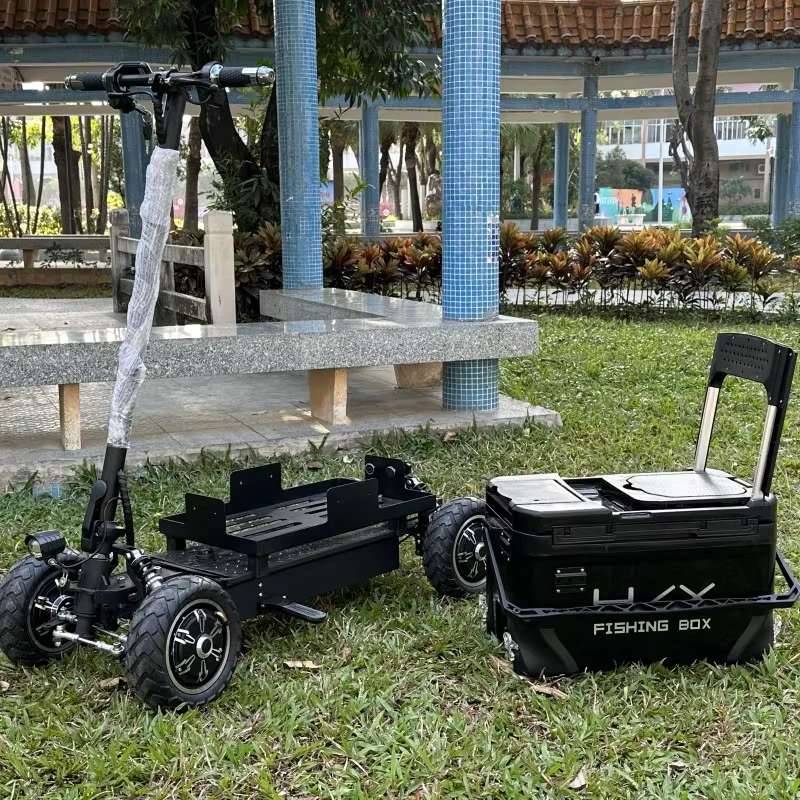 Electric Scooter 4 Wheel Camping Fishing Ice Chest Cooler Cart Refrigerator Foldable 9 11 13inch