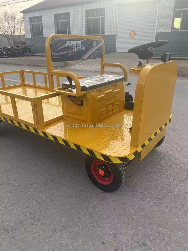 Electric Silent Flatbed Dump Truck Trolley Transport Four wheel Cargo Transport Vehicle