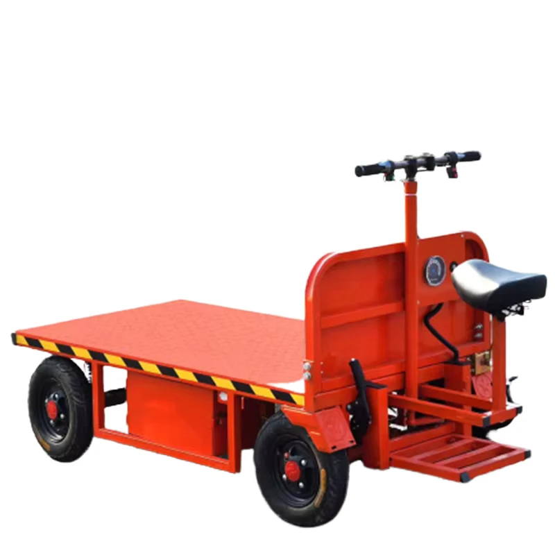 Electric Steel Flatbed Transporter Four Wheel Flat OEM Customizable Pallet Truck for Storage Electric Electro Carriage