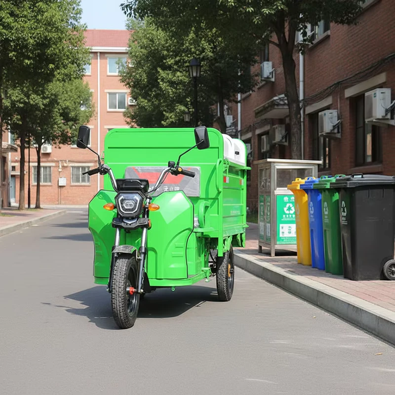 Electric Three Wheeled Sanitation Cleaning Cart with 1.5m Iron Box