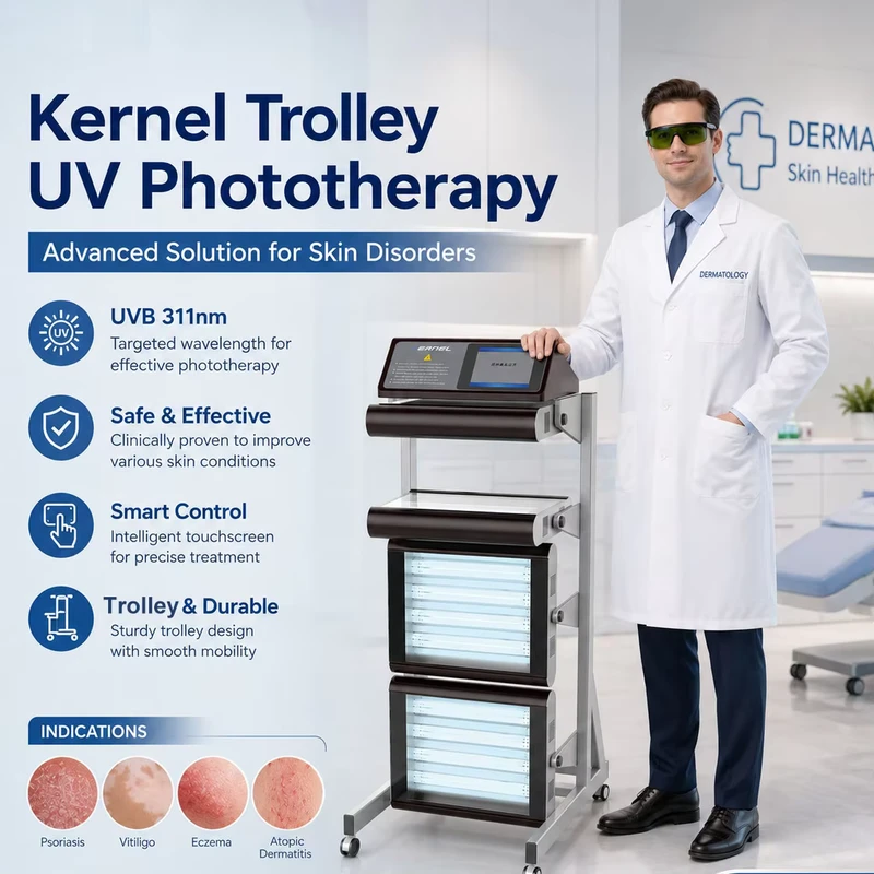 Electric Trolley Cabinet KN 4006BL3 Full Body UV Phototherapy Equipment Vitiligo Psoriasis Eczema Atopic Dermatitis Treatment
