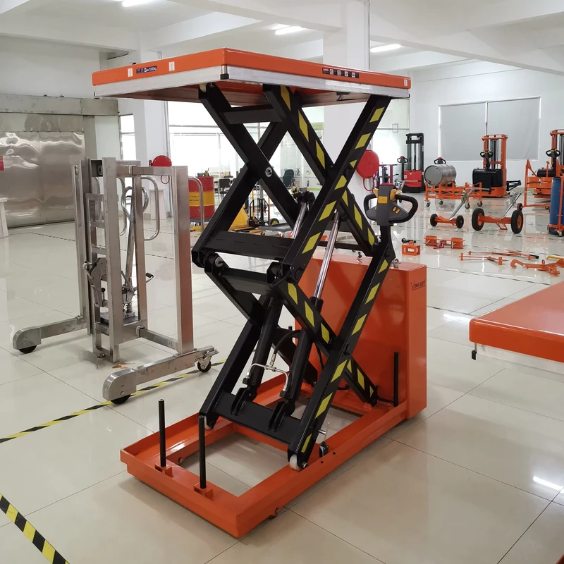 Electric Trolley Hand Cart Hydraulic Cylinder Drive Four Wheeled Battery Operated Platform Cart 300kg Load Capacity 1.5m Lifting