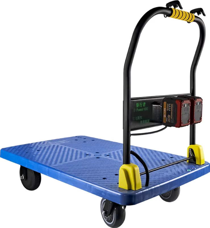 Electric Trolley Load Capacity 350kg Heavy Duty Trolleys 60*90 cm PP Plastic Hand Carts for Material Handing