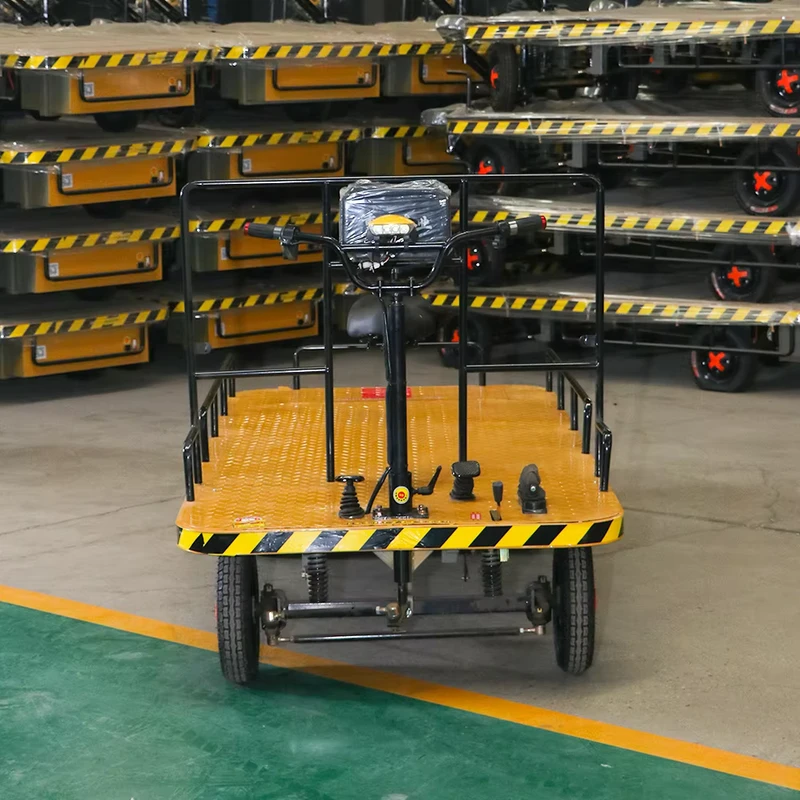 Electric Trolley Transport Four wheel Cargo Transport Vehicle Handling Ride on Electric Hand Trolley Cargo Carts