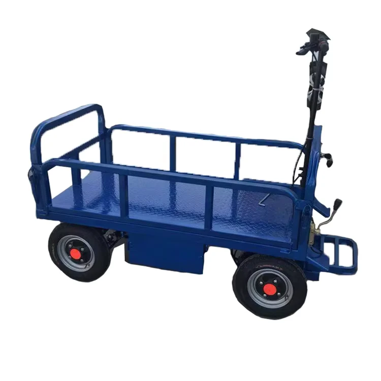 Electric Trolly Flatbed Cargo Heavy Duty Electric Platform Trolley Ride on Hand Truck Three wheel Platform Carts Hand Push