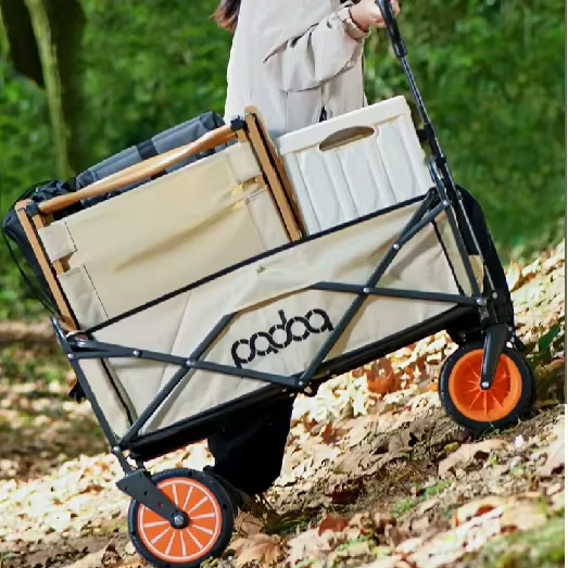 Electric Wagon Cart with 4 Wheels Motorized Outdoor Garden Beach Trolley Folding Camping Cart for Fishing OEM Customizable
