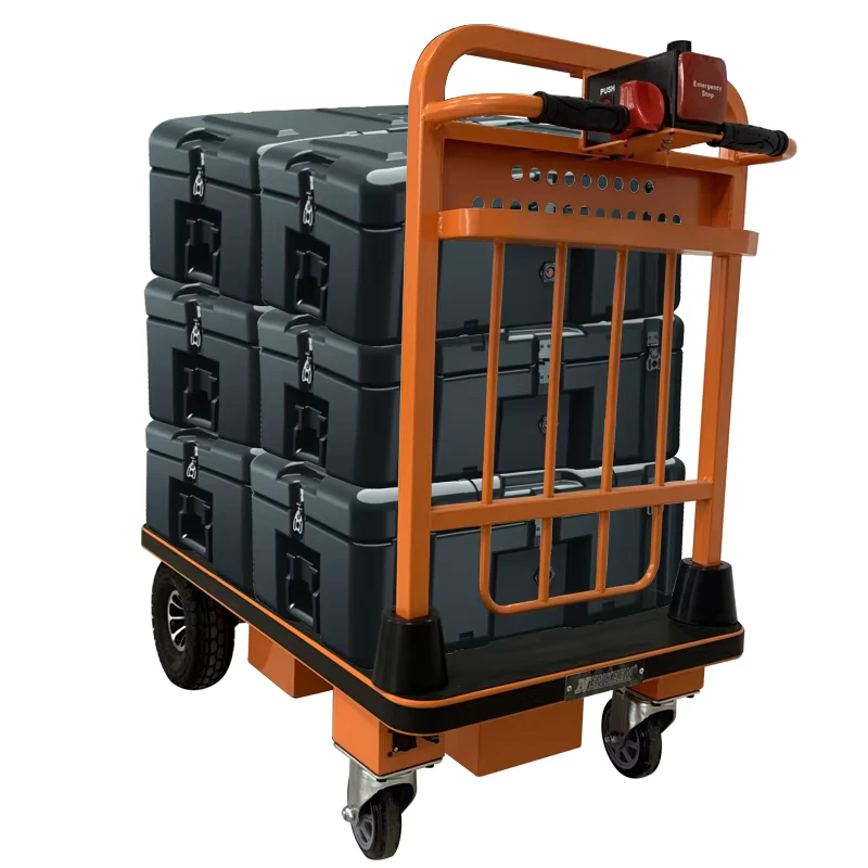 Electric Warehouse Trolley Hand Cart Electric Hand Trolley for Moving Heavy Loads