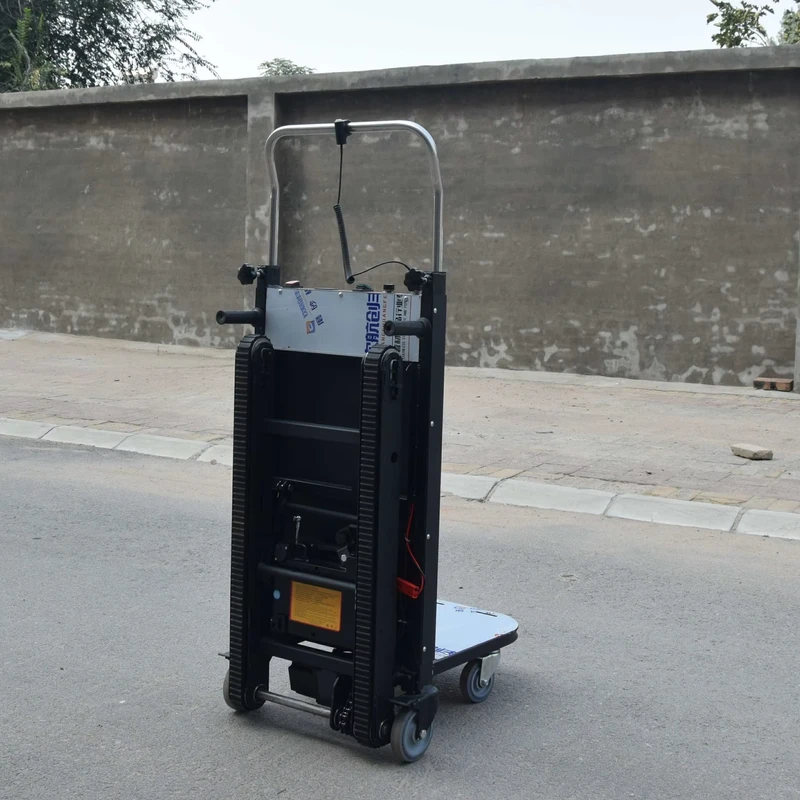 Elevated Electric Trolley Stair Climber 225Kg Wheeled Steel Platform OEM Heavy Load Warehouse Emergency Transport Cart Stair Climber