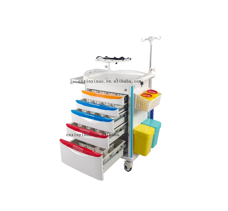 Emergency Anesthesia ABS Medical Patient Care Cart Hospital Treatment Trolley