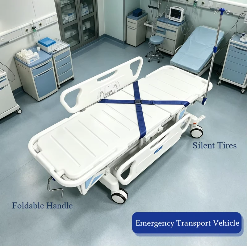Emergency Gurney Cart Compact Layout Stainless Steel Structure Detachable Panel Customized for Ambulance Matching Transport