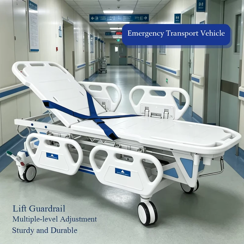 Emergency Transport Bed Anti Collision Design Ergonomic Shape Stainless Steel Parts Portable Structure for First Aid Work