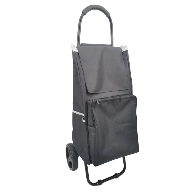 Explosive Models Reusable Large Capacity Mobile Folding Trolley Shopping Cart With Storage