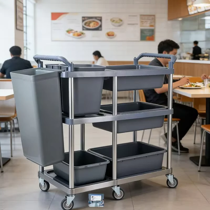 Export Quality High Capacity Service Station Cart Hotel Service Trolley Room Service Trolley for Airport Lounge Service