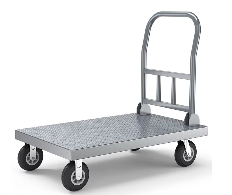 Extra Heavy Duty Flat Cart Foldable Stainless Steel Trolley Cart Platform Handcart