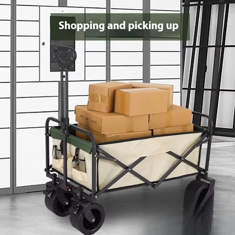 Extra Large Adjustable Camping Handcart Portable Outdoor Foldable Picnic Cart Stall Small Cart for Storage