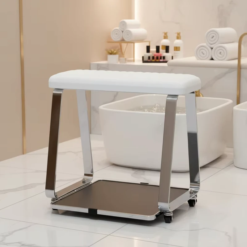 F3 Pedicure Chair Foot Bath Trolley Luxury Comfortable Cart with Storage Shelf