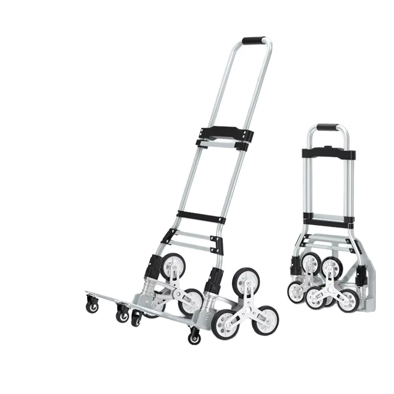 FELLCO 1030 6A Stair Climbing Truck Small Trailer Folding Household Hand Trolley Shopping Cart 45x20x75cm 1 Year Warranty ZHE