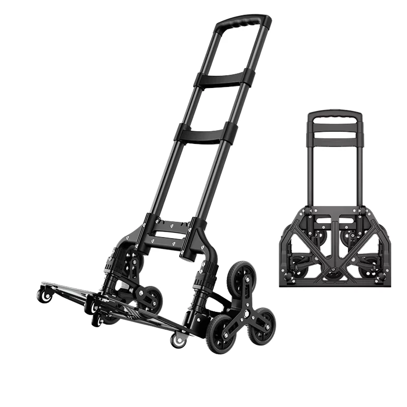 FELLCO 106 6A Stair Climbing Four wheel Powder Coated Cargo Small Trailer Folding Household Trolley Station Wagon Hand Trolley