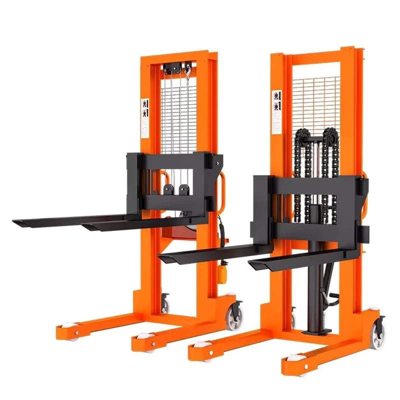 FT0416 Manual 400kg Pallet Truck Stacker Hand Powered Forklifts Hydraulic Pump Wheels Manual Forklift