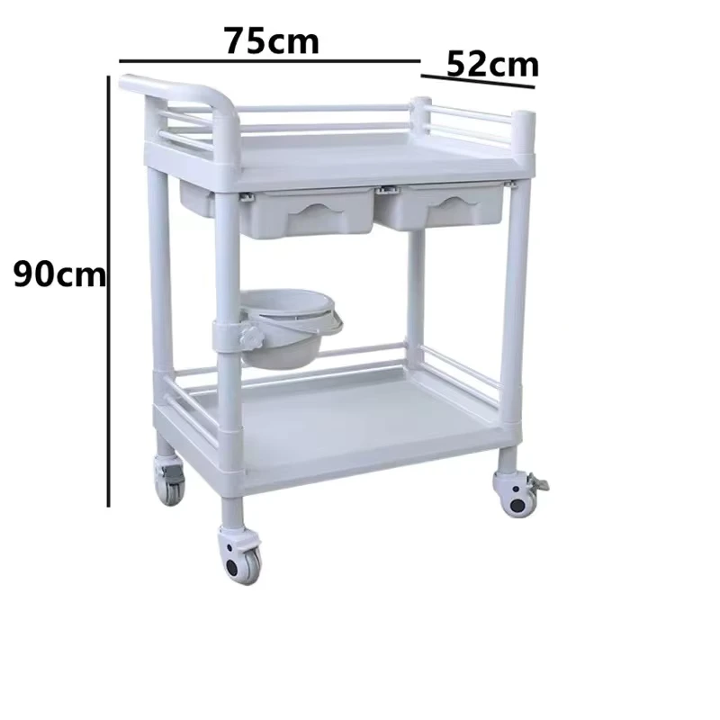 Factory Customized ABS Large Beauty Salon 50cm Multifunctional With Wheels Trolley Carts Beauty Salon Storage Cart