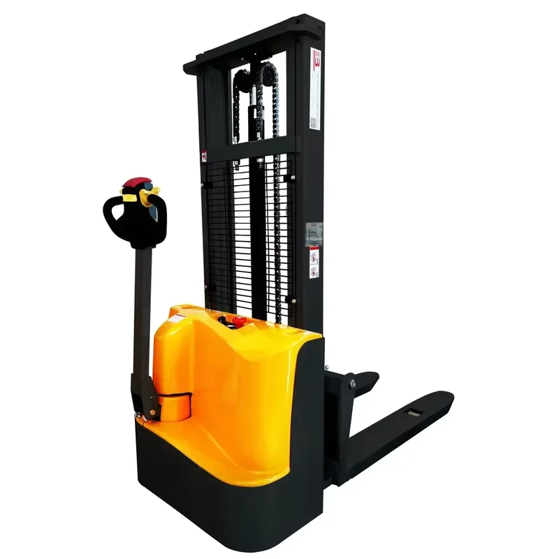 Factory Direct 1Ton Electric Stacker Hydraulic Lifting Battery Powered Pallet Truck with Warranty for Retail and Warehouses