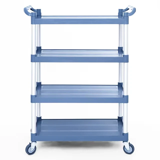 Factory Direct 4 Layer Heavy Duty Rust Resistant Durable PP Material Food Serving Trolley Customizable Cleaning Cart 31.5cuft