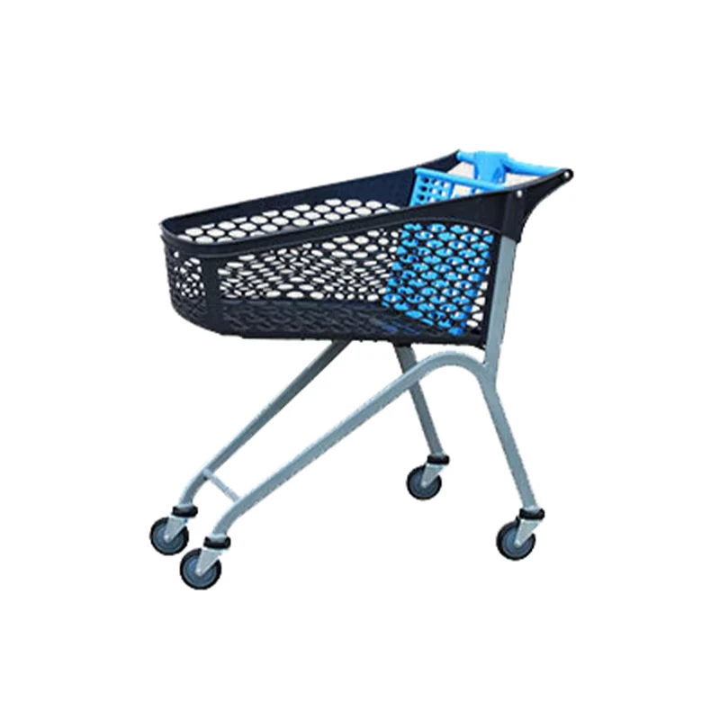 Factory Direct European Style Colorful 100L With Baby Seat Supermarket Plastic Shopping Trolley