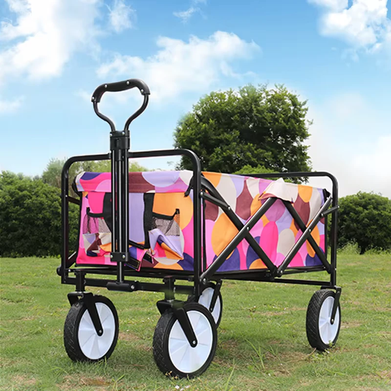 Factory Direct Folding Wagon Collapsible Camping Cart with All Terrain Wheels