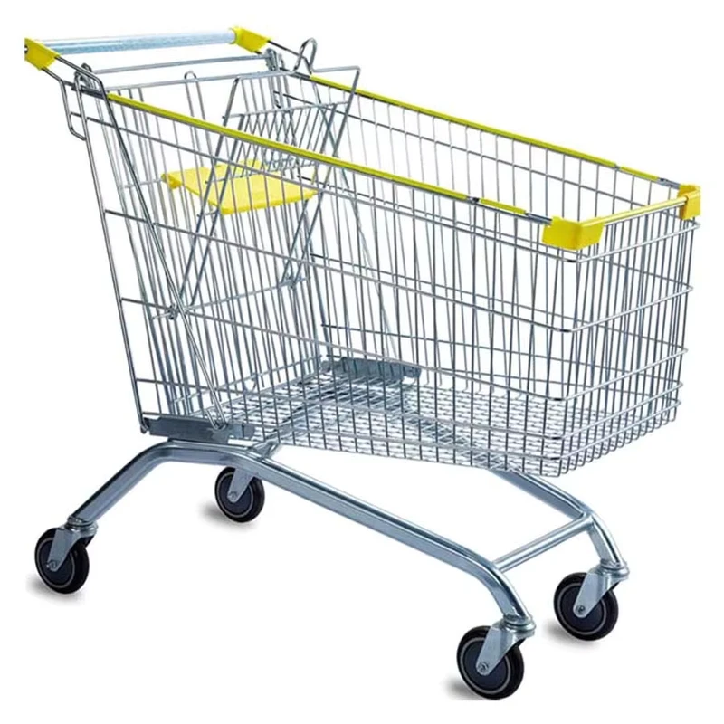 Factory Direct Heavy Duty 180 Liter Steel Supermarket Grocery Cart Shopping Trolley With Seat