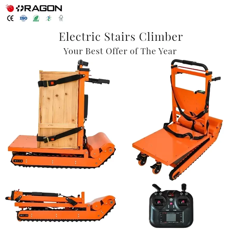 Factory Direct Heavy Duty Electric Stair Climber Hand Truck Foldable Aluminum Stair Climbing Trolley with Remote Control