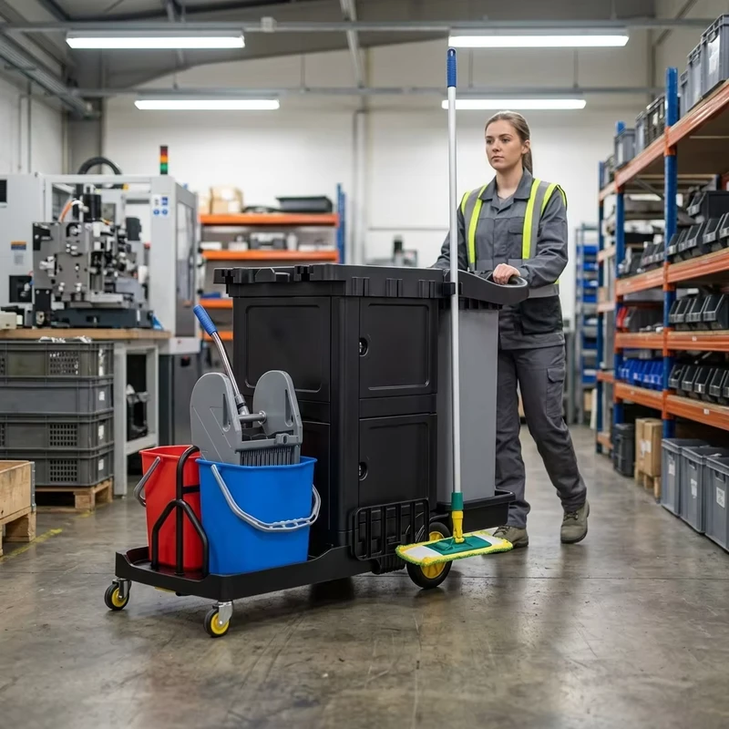 Factory Direct Housekeeping Trolley Cart Commercial Hotel Janitorial Cleaning Trolley Carts