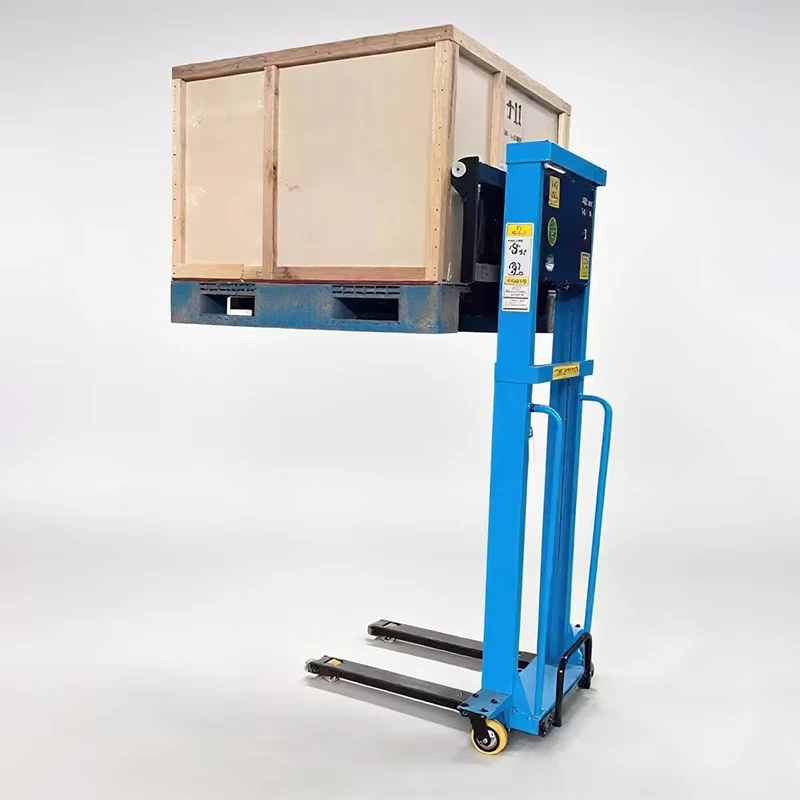 Factory Direct Hydraulic Small Hand Remote Control Electric Forklift Manual 500kg 1000kg Hand Pushed Forklift Self Lift Stacker