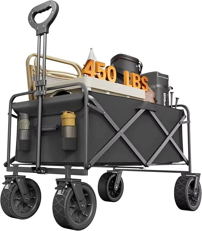 Factory Direct Multifunctional Portable Trolleys Wagon for Garden Foldable with Four Wheels