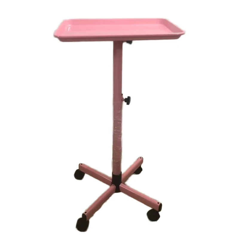 Factory Direct Sale Adjustable Mobile Beauty Hairdressing Metal Tray Hair Salon Tool Working Cart Trolley Salon Tray Cart