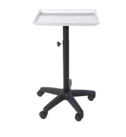 Factory Direct Sale Adjustable Mobile Beauty Hairdressing White Metal Tray Hair Salon Tool Working Cart Trolley