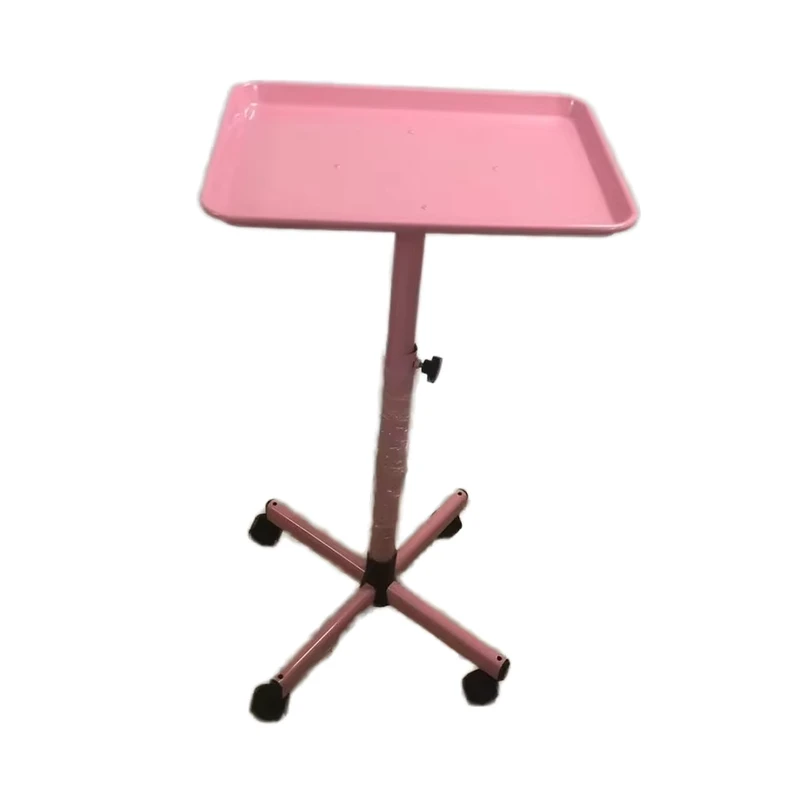 Factory Direct Sale Adjustable Mobile Beauty Hairdressing White Metal Tray Hair Salon Tool Working Cart Trolley