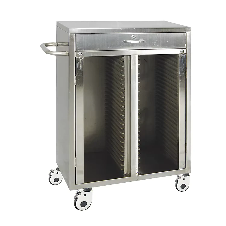 Factory Direct Sale All Ss Hospital Stainless Steel Hand Medical Record Trolley
