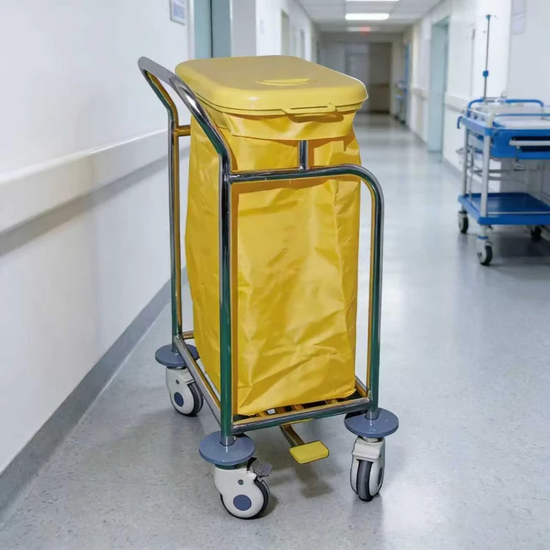 Factory Direct Sale Durable Medical Hospital Furniture Metal Trolley Cart for Dirty Clothes and Linen for Hospitals and Clinics
