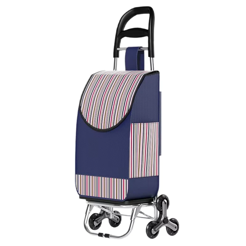 Factory Direct Sale Household 3 Wheels Shopping Trolley Heavy Duty Lightweight Foldable Grocery Storage Hand Cart