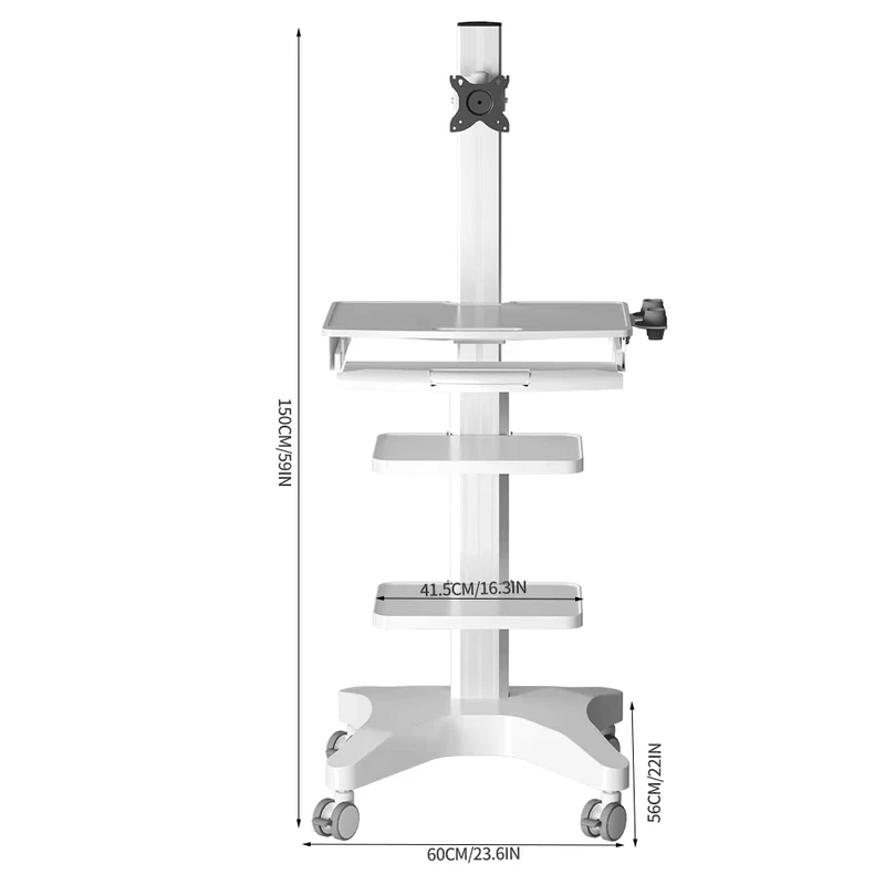 Factory Direct Sales Aviation Aluminum Alloy Hospital Trolley Cart Endoscope Trolley Medical Mobile Workstation for Hospital