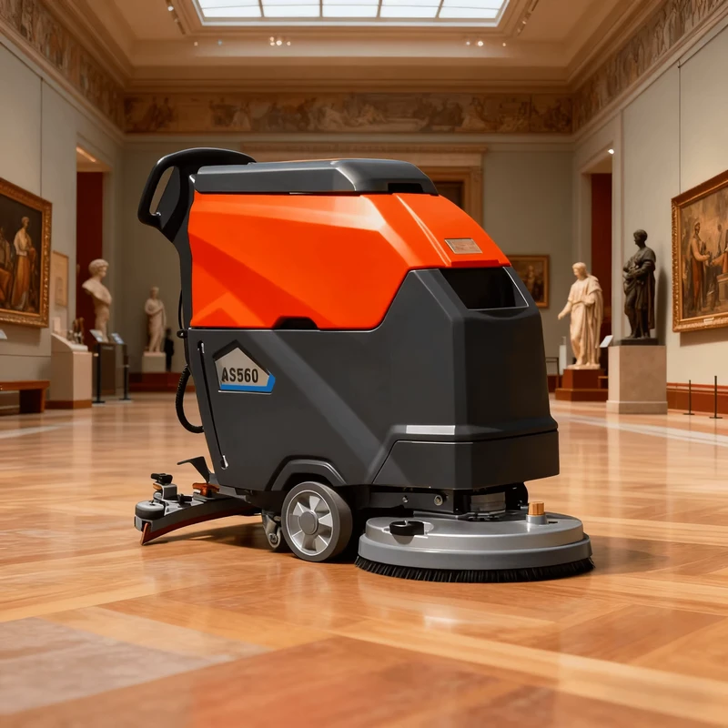 Factory Direct Sales Hand pushed Janitorial Cart Floor Scrubber 530mm Cleaning Width 2700 h Efficiency
