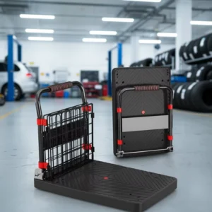 Factory Direct Sales Heavy Duty Enclosed Steel Four Wheel Hand Truck Trolley Cart Folding Platform Industrial Storage Shopping