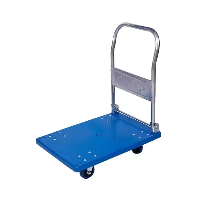 Factory Direct Supply Oem Customizable 400kg Folding Platform Trolley Cart Four Wheel Hand Truck For Warehouse Use