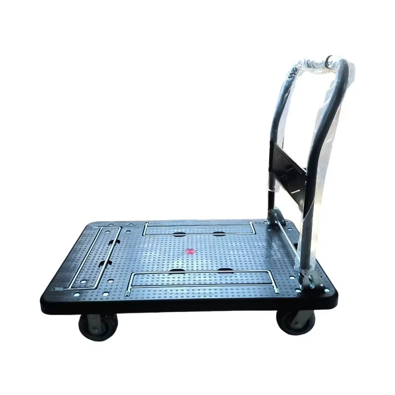 Factory Durable Portable 300kg Metal Small Cart with Fence Three Sided Folding Hand Pulled Cart OEM Customizable