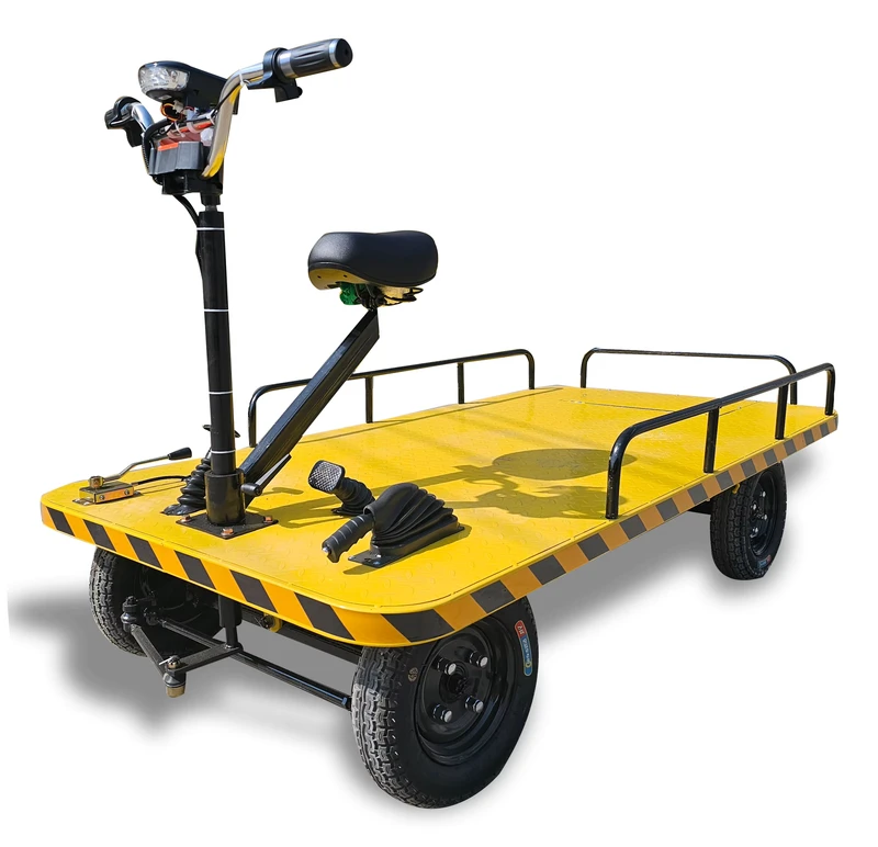 Factory Electric Flatbed Transfer Cart Trolley Motorized Cart Platform Loading Cargo Retail 1000kg Load Capacity