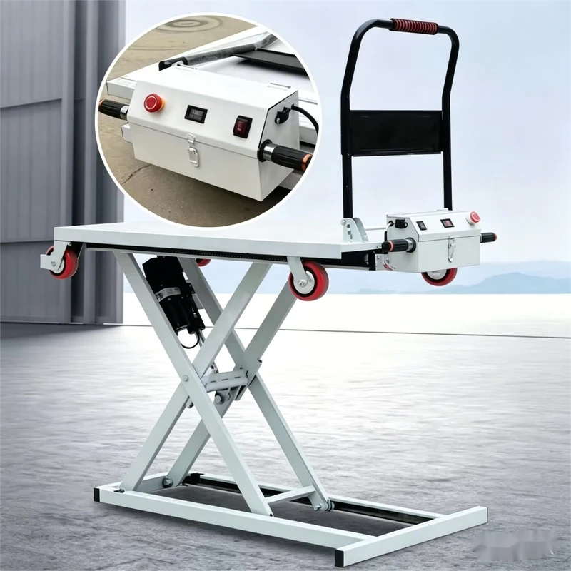 Factory Electric Hydraulic Platform Lift Table Trolley Four Wheel Cart 500kg Load Capacity for Industrial Use OEM