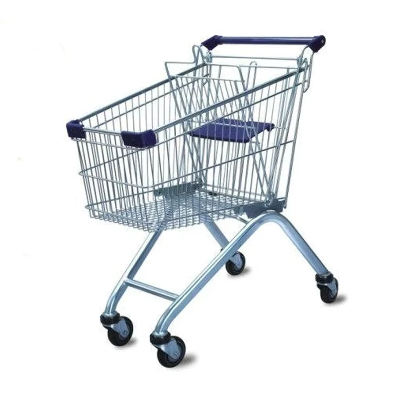 Factory Folding Metal Shopping Trolley Carts With 4 Wheels Wire Shopping Cart