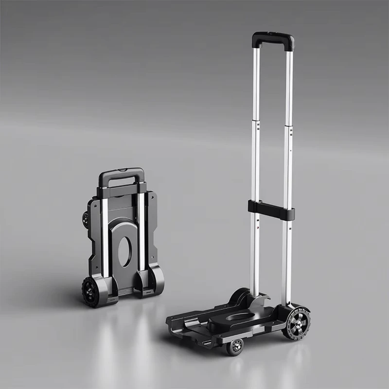 Factory Good Quality Handle Foldable Trolley Hand Push Cart Heavy Duty Cart Trolley Foldable Shopping Crate Trolley